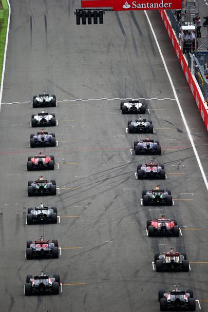 Le vetture schierate a inizio gara (Getty Images)